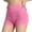 Pink, variant on Utoimkio Women's High Waist Ruched Workout Shorts,Ribbed Seamless Stretchy Biker Shorts for Yoga and Daily Casual Wear