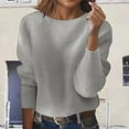 thumbnail image 4 of Pullover Sweaters for Women 2025 Long Sleeve Crewneck Loose Plain Ribbed Knit Cropped Sweater Tops Fall Winter Outfits, 4 of 6