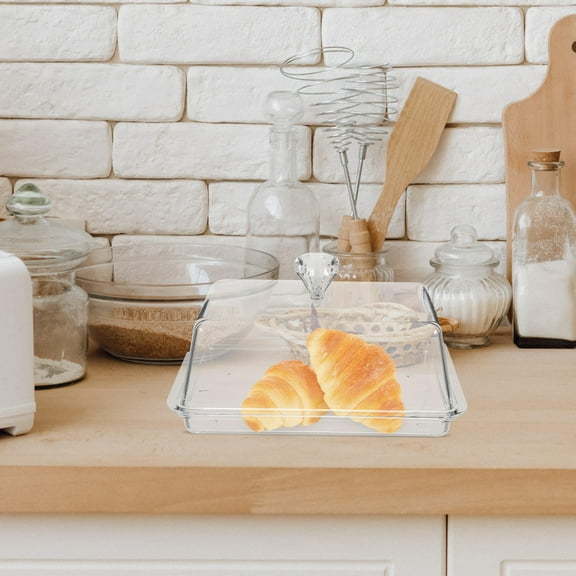 Raindrops  Butter Container for Fridge Vintage Dish with Lid Transparent