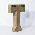 thumbnail image 5 of Handmade Eco-Friendly Wall Mount & Table Top Décor Gray Antique "T" Wood Alphabet Letter Block, 5 of 8
