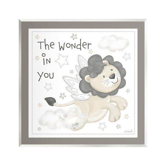 Stupell Industries The Wonder in You Lion Animals & Insects Painting Unframed Art Print Wall Art, 12 x 12
