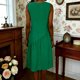 thumbnail image 5 of Largo Vestido Casual Multi-Color Suelto de Lino Cuello Redondo Primavera Vestido de Verano, Vestido de Lino Casual para las Mujeres Vacaciones Diarias, 5 of 7