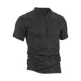 thumbnail image 3 of Klisyaur Shirt for Men Short Sleeve Crewneck Button Shirts Solid Color Casual Fashion Summer Tees Top, 3 of 7