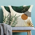 thumbnail image 5 of Boho Pillow Covers 18x18 Set of 2 Green Gold Throw Pillow Covers Outdoor Decorations Mid Century Bohemian Style Tropical Leaves Pillowcase Farmhouse Decorative Cushion Case for Home Couch, 5 of 6