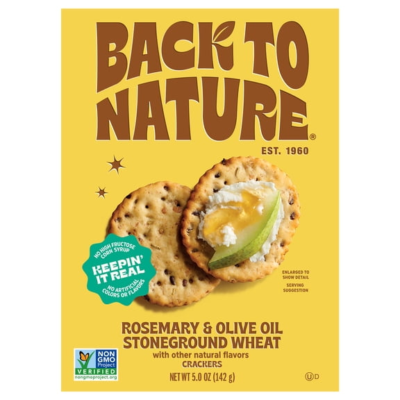 Back To Nature Rosemary Olive Oil Stoneground Wheat Crackers - 5 Oz - 6 Count