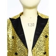 thumbnail image 5 of HULIJA Kids Boys Classic Tuxedo Sequined Blazer Tailcoat Swallowtail Suit Jacket Open Front Wedding Gold 14, 5 of 7