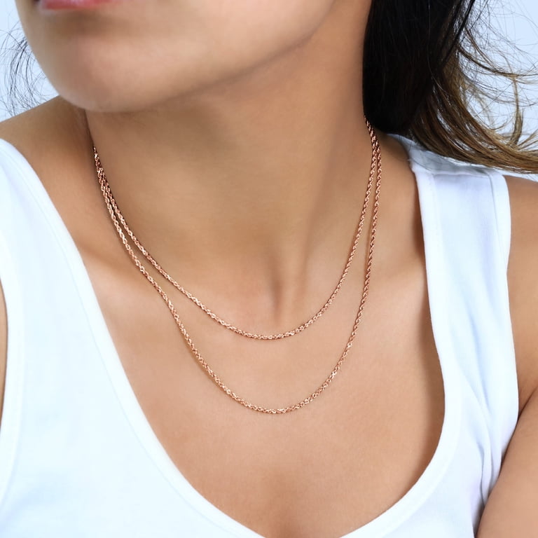 14K Rose Gold Diamond Cut 20 Inches Rope Chain 4 Grams 1.5 Mm Made in Italy 14K Rose Gold Diamond Cut 20 Inches Rope Chain 4 Grams 1.5 Mm Made in Italy
