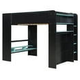 thumbnail image 4 of Harper & Bright Designs Full Size Gaming Loft Bed with Height-adjustable Desk & RGB Lights, Full Wood Loft Bed Frame with Wardrobe & Storage Shelves, Blue, 4 of 18