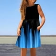 thumbnail image 5 of Ashirexll Summer Dresses for Teens, Girls Dresses Size 10-12, Fashion Gradient Color Children's Round Neck Sleeveless Dress with Pockets for Girls 3-14, 5 of 7
