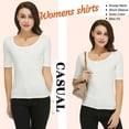 thumbnail image 3 of CARCOS Womens Basic Short Sleeve T-Shirts Crew neck Plain Tee Top Slim Fit Blouse Tee White XXL, 3 of 8