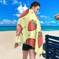 thumbnail image 5 of Fresh Strawberries Beach Towel Quick Dry Absorbent Bath Towels Sandproof Lightweight Towel for Gym Yoga Sports Swimming - 31x71in Washcloth Gift, 5 of 7