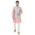 thumbnail image 1 of eloria Men's Nehru Jacket Waistcoat Indian Waistcoat Blazer Jacquard Jacket, 1 of 7
