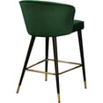 thumbnail image 2 of Meridian Furniture Cassie 28"H Velvet Counter Stool in Green (Set of 2), 2 of 5