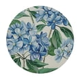 thumbnail image 4 of WYYP Blue Flowers Green Leaves Detailed Painting Round Table Cloth 100% Polyester Fiber for Picnic Dining Kitchen Farmhouse White, 4 of 8
