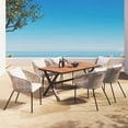 thumbnail image 4 of 7 Pieces Outdoor Patio Dining Set for 6, All-Weather Outdoor Furniture Set with Dining Table and Chairs for Garden, Backyard, Balcony, Beige, 4 of 9