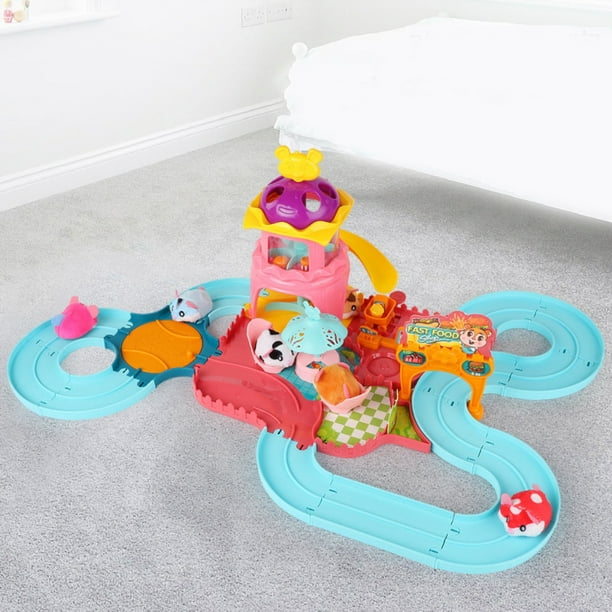 Juego de pista de carreras para hámster, juguete para niños, hámster eléctrico, juguetes educativos para niños, regalo para Navidad, cumpleaños