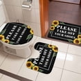 thumbnail image 5 of Please Take off Your Shoes Bathroom Rugs Set Sunflower Non Slip Absorbent Soft Bath Mats 3 Piece Set with Bathroom Rug, U-Shaped Floor Mat, Toilet Seat Cover Large Size, 5 of 9