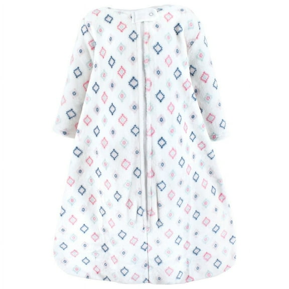 Hudson Baby Infant Girl Plush Sleeping Bag, Sack, Blanket, Long Sleeve Diamond, 0-6 Months