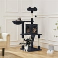thumbnail image 2 of Alden Design 53.5" Tall Multilevel Cat Tree with Condo and Scratching Posts, Black, 2 of 10