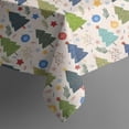 thumbnail image 5 of Multicolor Christmas Tree and Ornament Pattern Square Tablecloth,Waterproof Square Table Cover,Wipeable Spillproof Washable Table Cover for Home Kitchen Party Decor 60"x60"(152x152cm), 5 of 6