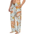 thumbnail image 2 of Junzan Men'S Pajama Pants Retro Floral Butterfly Sleepwear Pants Pj Bottoms Drawstring And Pockets, 2 of 9