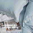 thumbnail image 3 of Simple&Opulence 100% Washed Linen Duvet Cover Set with Embroidered,King Size(104"x92"),3 Pieces Soft Farmhouse Comforter Set with Button Closure,1 Duvet Cover and 2 Pillowshams(Dusty Blue), 3 of 8