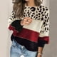 thumbnail image 5 of Suéter de punto holgado con estampado de leopardo para mujer, suéter de otoño e invierno, suéter superior, suéter informal de manga larga con cuello redondo para mujer, 5 of 5