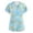 Blue-A#30526NN, variant on S-5XL Plus Size Women's Scrub Tops Stretchy Cartoon Animal Print Nurse Uniform with Pocket V Neck Short Sleeve Womens Scrubs