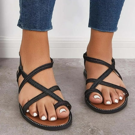 

Hvyesh Sandals for Women Dressy Summer Sandals Summer Fashion Sandals Flat Slippers Flip Flops Open Toe Beach Sandals Size 9.5