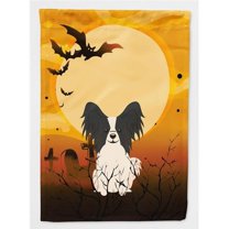 Caroline's Treasures BB4342CHF Halloween Papillon Black White Flag Canvas House Size , Large, multicolor
