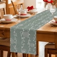 thumbnail image 5 of Sage Green Table Runner 70 Inches, Vintage Minimalist Lines Abstract Art Bed Runner Dresser Scarves Tabletop for Indoor Outdoor Parties/Ceremony/Banquet, 13" x 70", 5 of 9