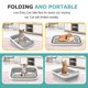 thumbnail image 2 of Caja de arena para gatos TomTenisse con tapa abierta, grande, plegable, gris, 2 of 7