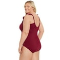 thumbnail image 4 of Time and Tru Women's and Plus Solid Ruffle Strap One Piece Swimsuit, Sizes S-3X, 4 of 11