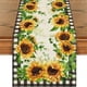 thumbnail image 3 of Xihbxyly Mantel de Girasoles, Funda de Lino con Vibrante Diseño Floral, Tela Resistente a Las Manchas, Varios Tamaños, Decoración para Comedores y Reuniones Familiares, Fácil de Limpiar., 3 of 5