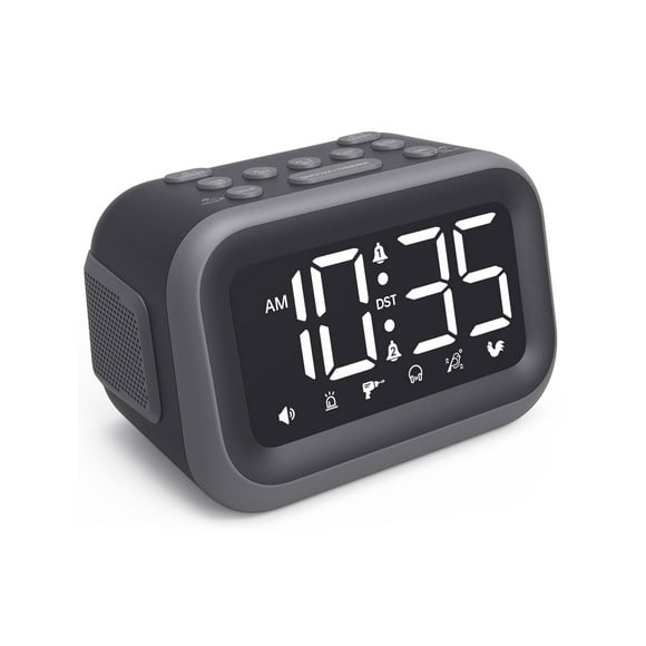 Despertador Acedeck Super Loud 115dB con doble alarma gris
