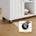 thumbnail image 5 of Walsunny Kitchen Islands Carts with Drop Leaf Table 1 Drawer 5 Wheels 2 Magnetic Doors Rolling Storage Cabinet White, 5 of 7