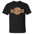 thumbnail image 1 of Harley-Davidson Camiseta negra con barra y escudo alargados desgastados para hombre 30296553 (4XL), 1 of 1