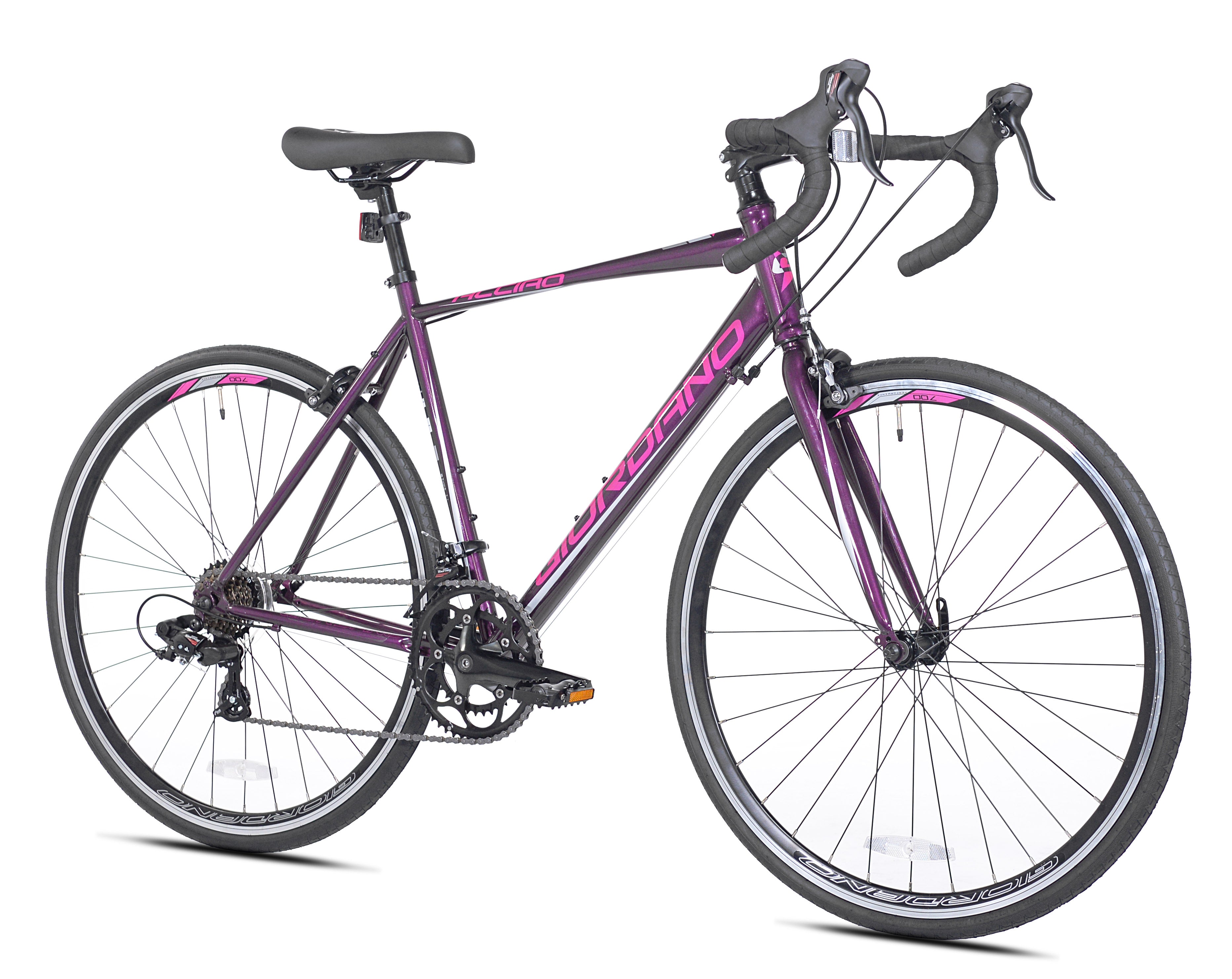 700C Giordano Acciao Road Adult Bicycle, Medium Frame, Fits Rider 5'3 - 5'8", Unisex, Purple