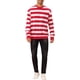 thumbnail image 2 of SUDADERAS PARA HOMBRES INSPIRE CHIC Cuello Redondo de Rayas de Contraste de Manga Larga Ajuste Regular Suéter S Rojo Blanco, 2 of 6