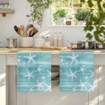thumbnail image 4 of Teal Coastal Kitchen Towels Set of 4, Summer Ocean Waves Ombre Sea Starfish Absorbent Dish Towels for Kitchen, Microfiber Hand Towel, Quick Drying Tea Towel for Cleaning Decorative Dishcloths, 4 of 7