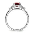 thumbnail image 2 of Auriga Fine Jewelry 925 Sterling Silver Rh-plated Garnet and Diamond Ring for Women Size 7, 2 of 6