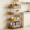 thumbnail image 5 of Multi-Functional 4-Layer Rolling Storage Cart with Armrests, Versatile Organizer for Kitchen, Bathroom, Living Room, Durable, Easy to Clean, Mobile & Space-Saving, 5 of 5