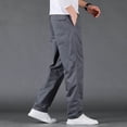 thumbnail image 4 of Men's 100% Cotton Cargo Pants Casual Drawstring Sports Outdoor Pants, 4 of 5