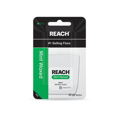 REACH Mint Waxed Dental Floss, 55 Yard