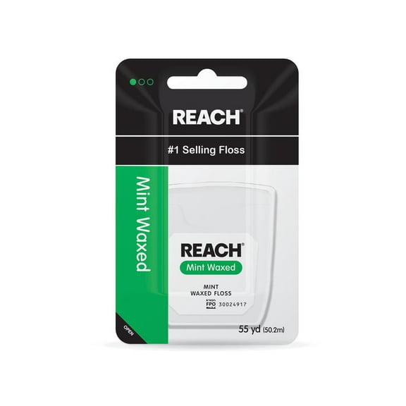 REACH Mint Waxed Dental Floss, 55 Yard