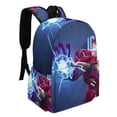 thumbnail image 2 of Iron Man-theme Backpack, Campus style schoolbag Bookbag with Adjustable Shoulder Straps And Large Zip Compartment, Unisex Travel Bags.17", 2 of 6