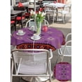 thumbnail image 5 of Outdoor Tablecloths with Umbrella Hole & Zipper, Purple Boho Round Tablecloths 60 Inch, Country Abstract Geometric Ethnic Aesthetic Waterproof Table Cloth, Patio/Pool/Picnic Table Covers, 5 of 8