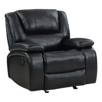 Pemberly Row Faux Leather Upholstered Glider Recliner Chair Black