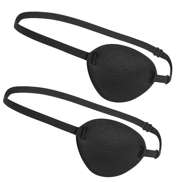 2 antifaces individuales 3D estéreo, cómodos, de esponja, para sombrear, para entrenamiento, con parche de pirata, para niños, adultos y niños (negro)