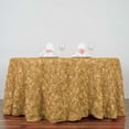 thumbnail image 5 of BalsaCircle 132" Raised Round Satin Tablecloth Rosette Floral Kitchen Dinner Champagne, 5 of 5